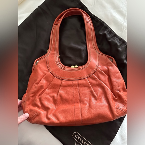 Coach Burnt Orange Leather Satchel - Picture 11 of 14